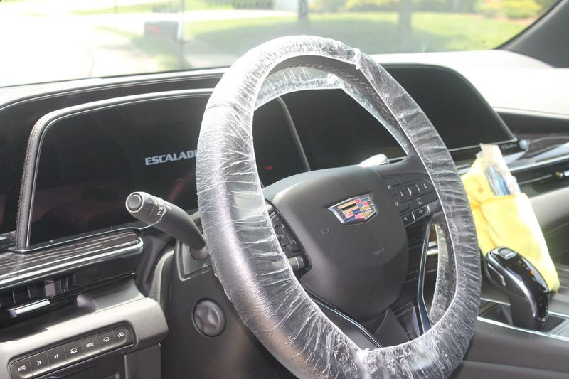 Cadillac Escalade — Interior Detail — Steering Wheel Wrap